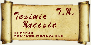 Tešimir Maćešić vizit kartica